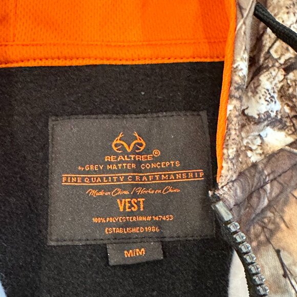 New Realtree Black w/Camo 1/4 Zip Pullover Fleece Hoodie Size M (NWOT) - Picture 9 of 12